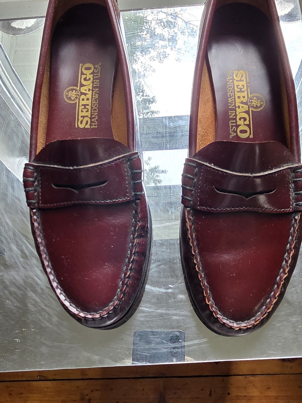 Sebago Classic Women’s Leather Burgundy Brown Danielle Penny Loafers 10